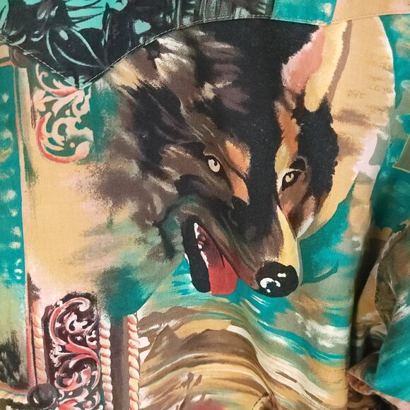 Vtg Brooks Dunn Western Shirt Men's 16 1/2x35 Multicolor Print Panhandle Slim - Picture 6 of 10